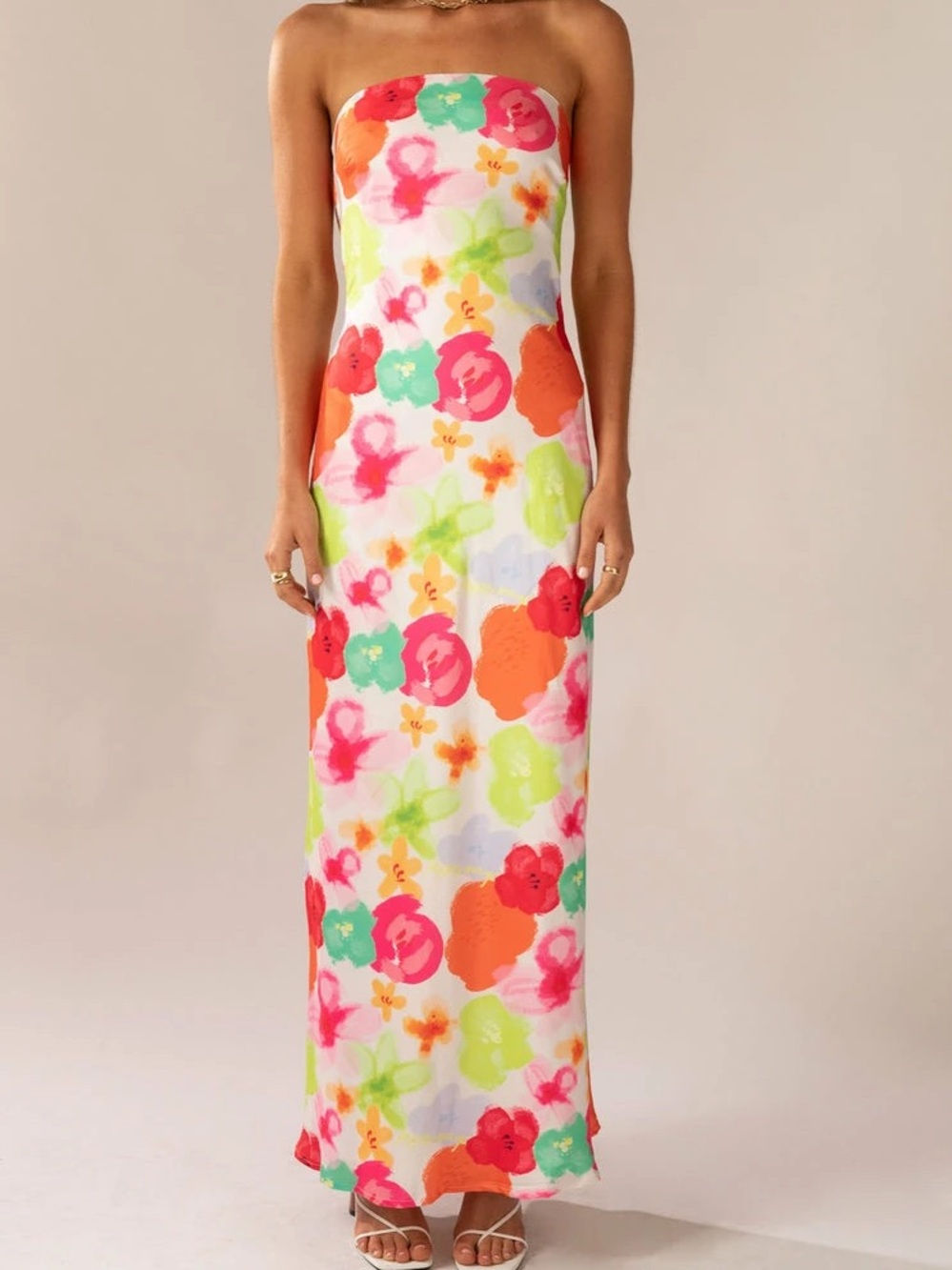 Peppermayo Strapless Floral Maxi Dress